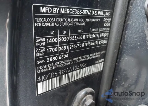 2010 Mercedes-Benz R 350 4Matic z USA, uszkodzony, nr VIN 4JGCB6FB2AA103558